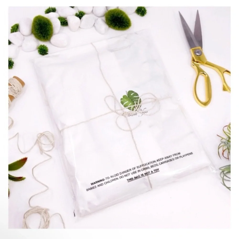 50 Clear Self-Adhesive Packaging Bags 14x19” Poly Bags with Warning Label